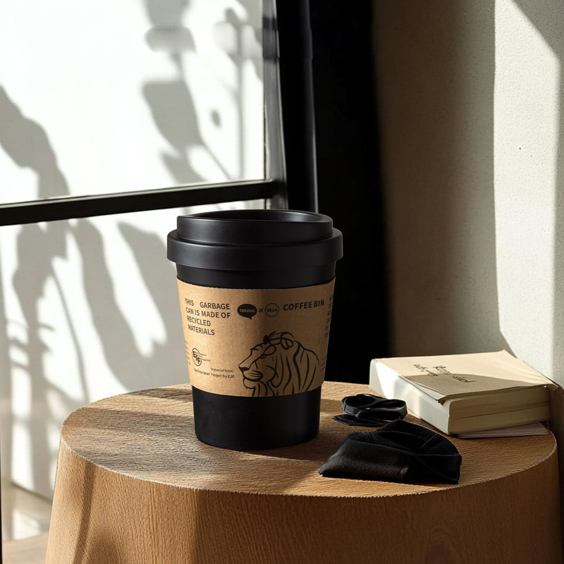 Trash Can Home Bedroom Living Room Office Trash with Lid High Color Value Crock Lid Coffee Cup Desktop Trash Can