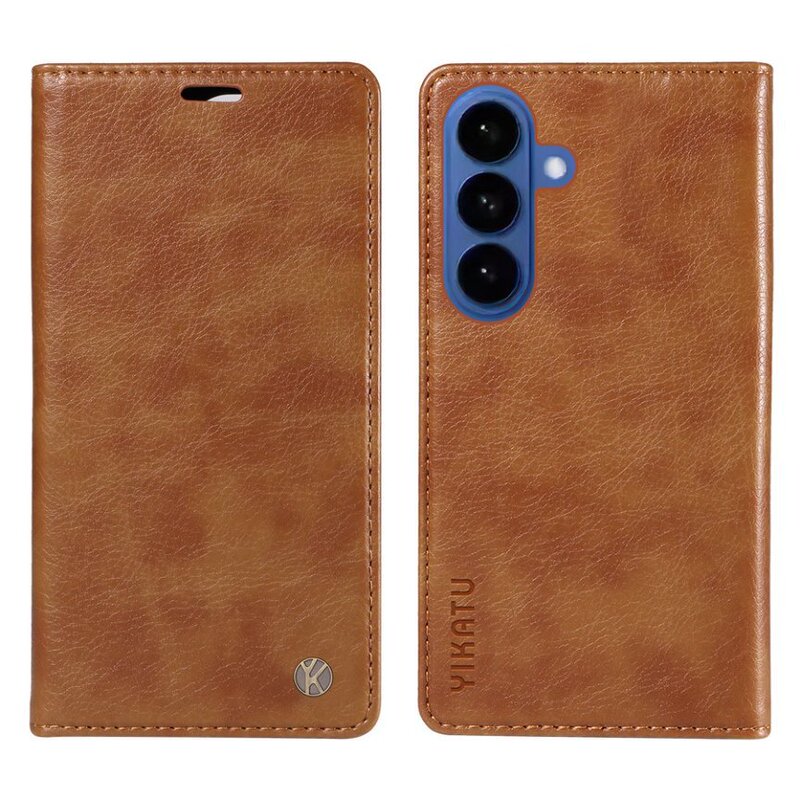 Suitable for Samsung S26 Ultra Pebbled Magnetic Flip Leather Case S25Fe Card Phone Case S24 Protective Case