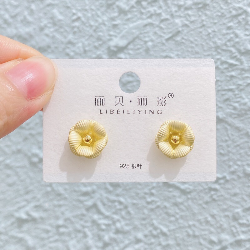 Liyin/Libeliying ドーパミンドロップ釉薬ペイントイヤリングニッチ春夏甘くて絶妙な s925 シルバー針イヤリング|undefined
