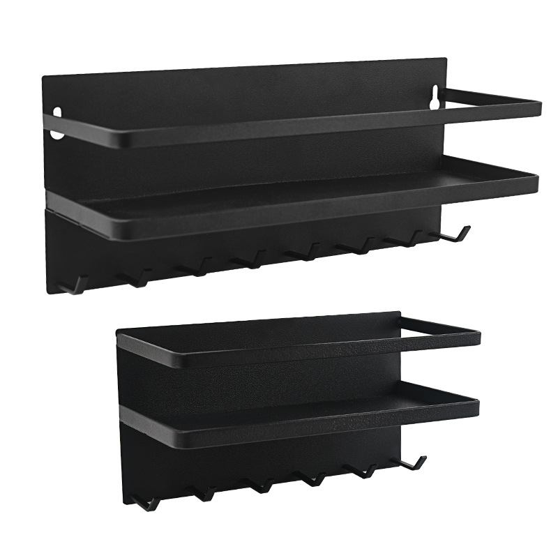 Estante de almacenamiento del refrigerador estante lateral libre de perforaciones para el hogar suministros de cocina succión magnética con gancho estante lateral de almacenamiento del refrigerador