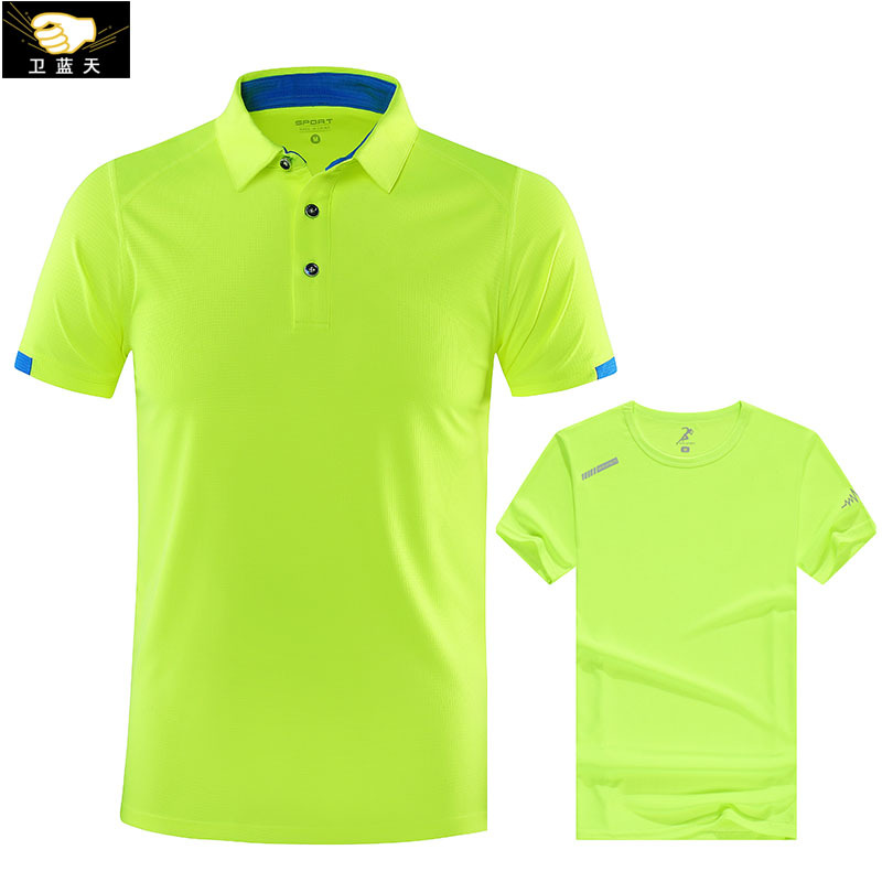 Real silk summer men and women Same item T-shirts Short sleeved motion leisure time Quick drying T-shirt Quick-drying Lapel polo Shirt t-shirt men