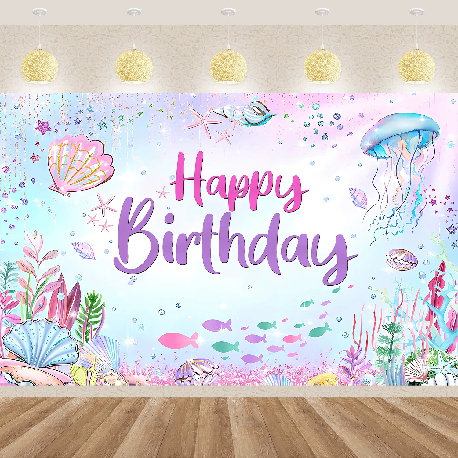 Трансграничная амазонка подводный мир русалка тема фоновая ткань