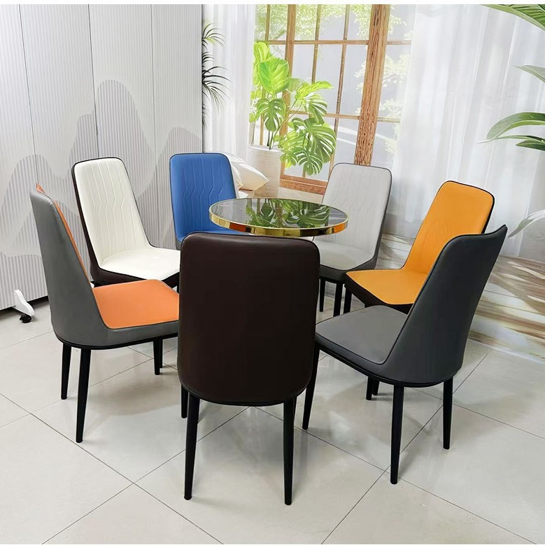 Silla de Comedor de Venta Directa del Fabricante de Hebei, Silla de Restaurante de Hotel con Respaldo, Silla de Hierro Forjado de Ocio, Estilo Italiano de Lujo Ligero