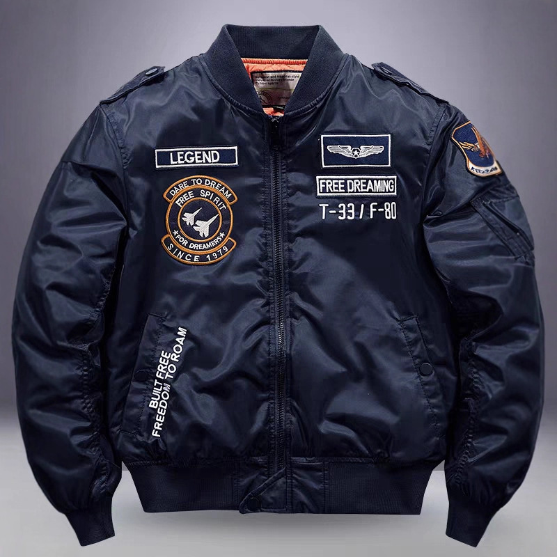 Chaqueta de vuelo de marca de moda masculina retro bordado chaqueta de béisbol pareja primavera y otoño abrigo casual suelto
