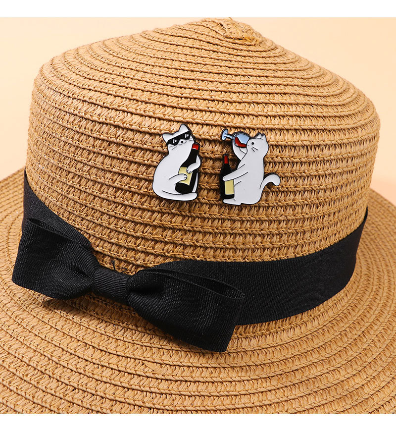 Cute, Modern Style Style Cute Modern Style Pin Cat Red Wine Alloy Enamel Unisex Brooches