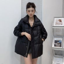 黑色面包服2023秋冬新款海宁皮羽绒服韩版宽松大码女装高端妈妈装