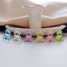 日系可爱清新果冻感迷你小熊吊坠材料耳饰耳环配件DIY饰品配件