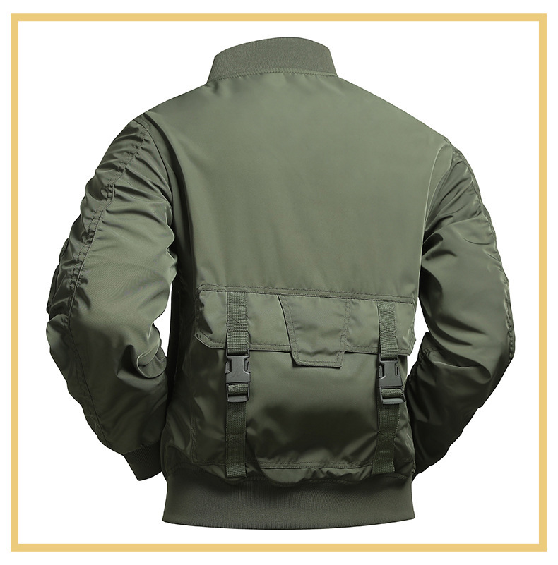 Men's Clothing Retro Baseball Uniform Multi Pocket Work Jacket Functional Jacket Three Proof Assault Top_voghion.com
