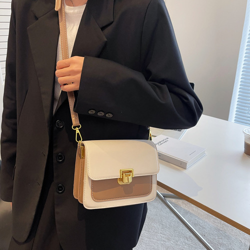 Textured crossbody small bag for women  spring new style fashionable versatile contrasting color small square bag niche shoulder bag