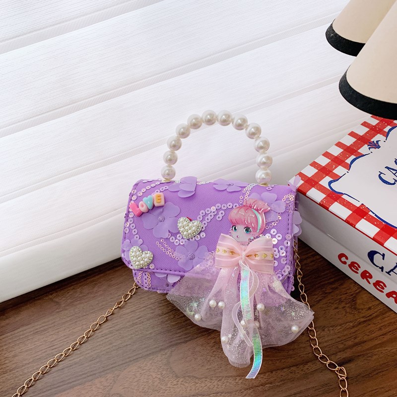 Bolsos infantiles nueva sirena niñas lindas bolsos princesas bolsos de moda niñas mochilas bolsos de perlas