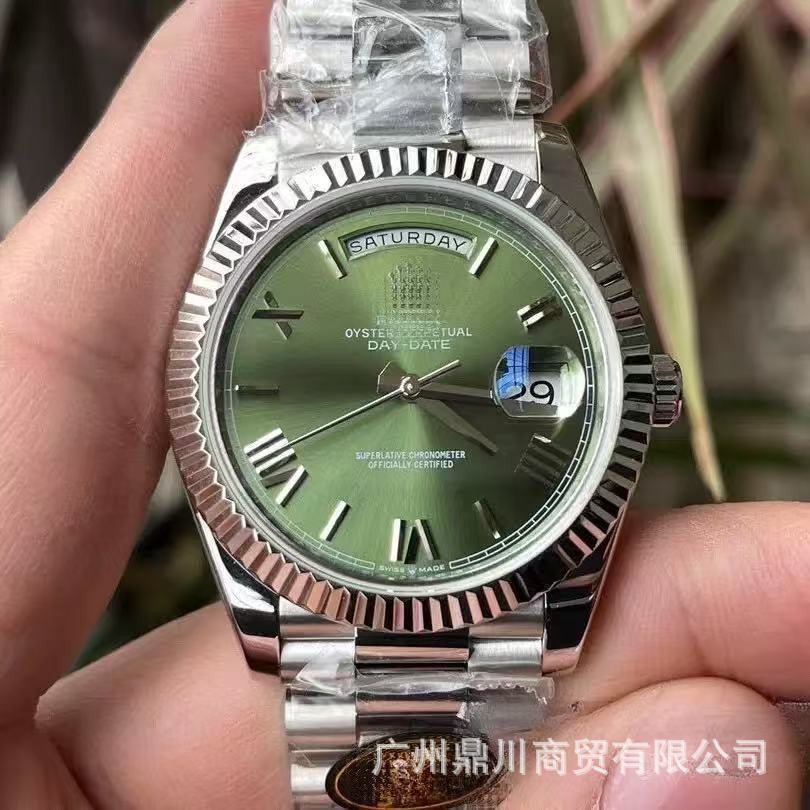 Doble cabeza Aliexpress semana doble calendario diario de escala romana relojes de azúcar negro relojes mecánicos para hombres