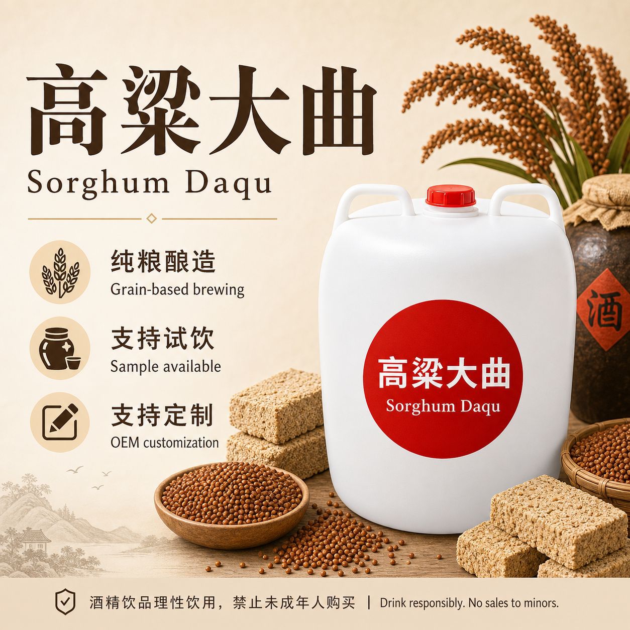 白酒原酿厂家浓香型52纯粮食酿造陈年老酒高粱大曲5L桶装高粱酒