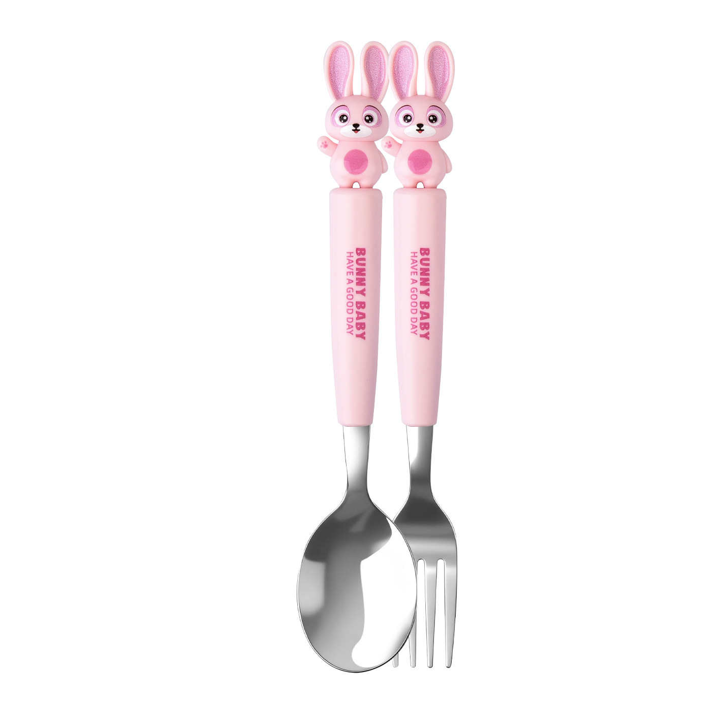 Animal encantador portátil para llevar estudiantes cucharas de comidas dormitorios escolares cucharas de cubierta de cubierta set