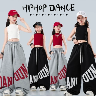 新款女童街舞jazz露脐背心短袖套装韩版少儿童爵士舞演出服装夏季