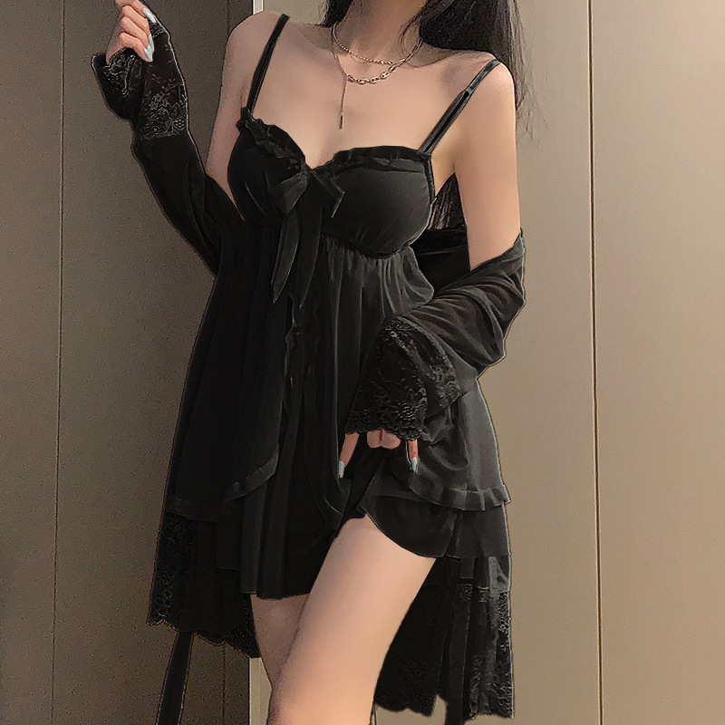 스커트 107#블랙[슬링+나이트가운세트]