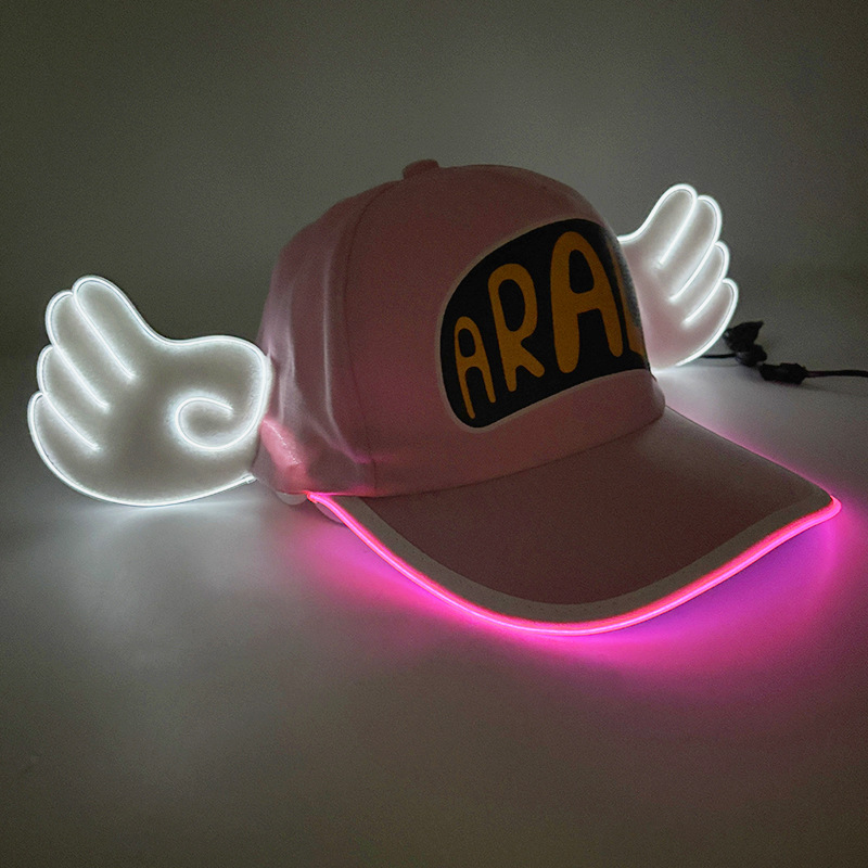 LED luminoso Alalay sombrero ala gorra de pato gorra para niños verano lindo ángel ala gorra de béisbol
