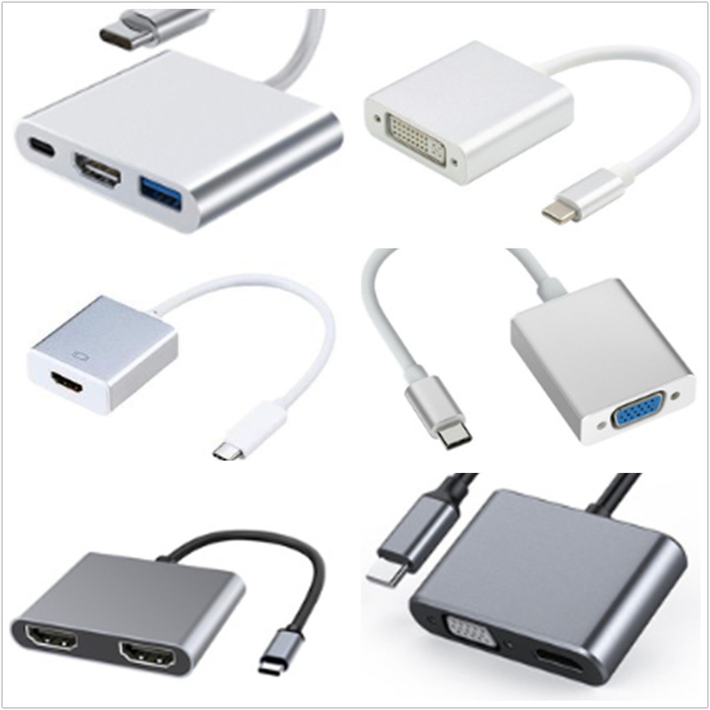 type c to hdmi + usb + PD three-in-one docking station aluminum alloy HUB multi-port converter computer to TV