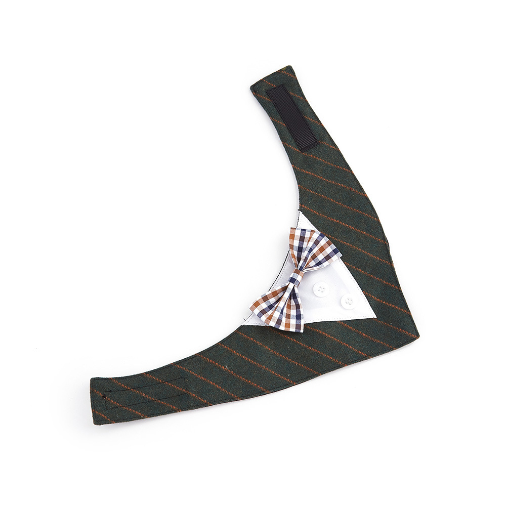 TANPOPO transfronterizo nuevo estilo británico trajes de boda mascotas toallas de saliva velcro toallas bufandas