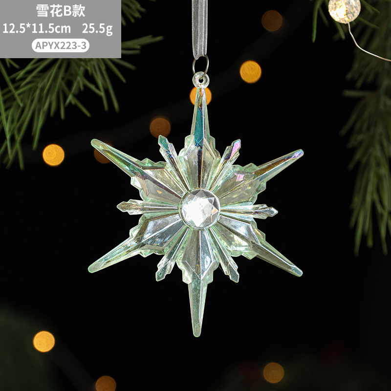 クロスボーダー新しいクリスマス装飾シンフォニーアクリルスノーフレーククリスマスツリーペンダントペンダント結婚式の窓の雰囲気|undefined