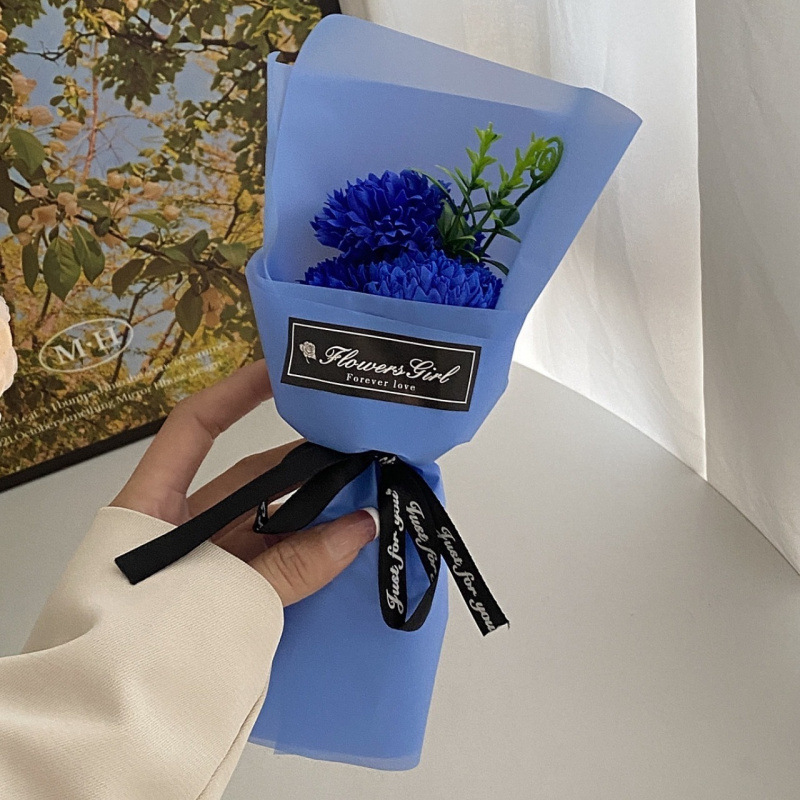 Flor artificial, clavel, ramo único, flor de jabón, venta al por mayor, regalos del día de la madre, promoción de la tienda, promoción de productos transfronterizos