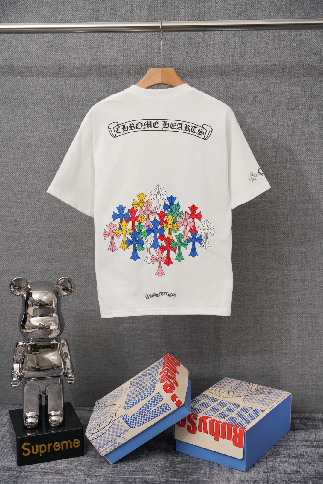 Chrome Hearts T-shirt Multi Color Cemetery Cross White
