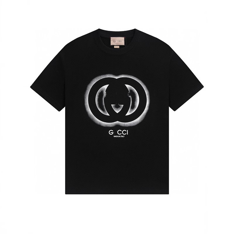 Cross-border ancient GU home high version 25SS new color double G graffiti letter printing short sleeve T-shirt lovers Joker Cross-border ancient GU home high version 25SS new color double G graffiti letter printing short sleeve T-shirt lovers Joker