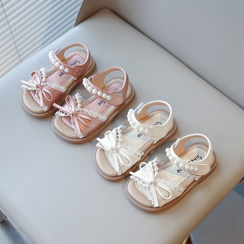 Girls Sandals 2025 Summer New Children's Baby Fashion Style Princess Shoes Little Girls Bow Children's Sandals