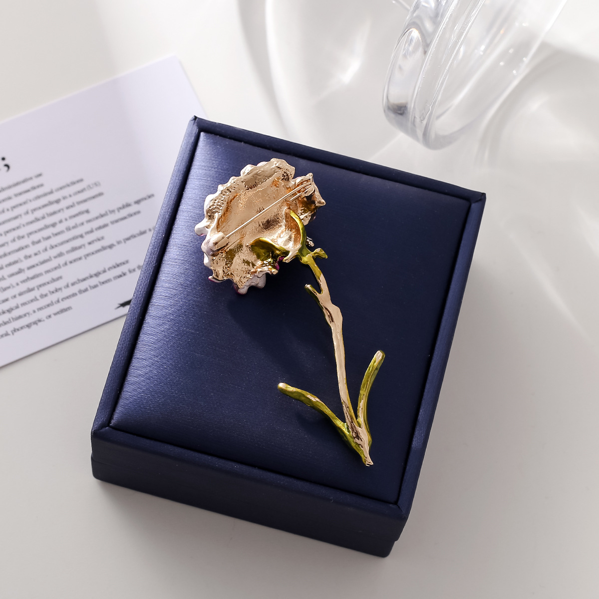 High-grade purple painting oil enamel carnation flower brooch female temperament gift flower pin coat accessories