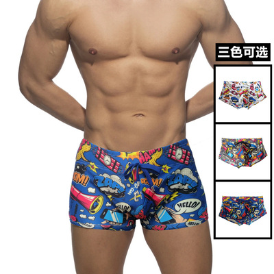 2022 new pattern Swimwear swimming trunks printing Boxer European style Low-waisted motion Quick drying shorts Sandy beach on vacation