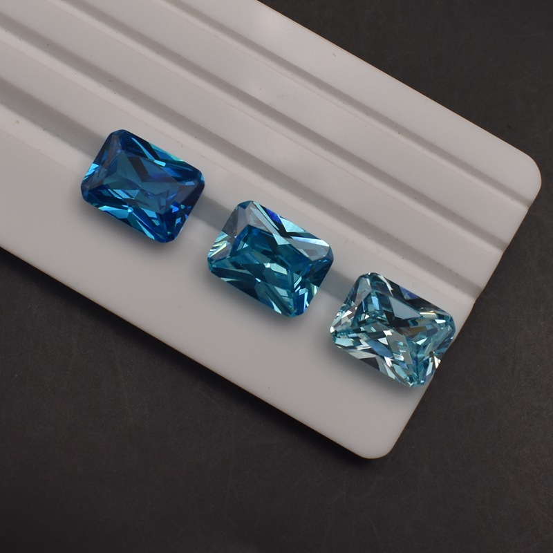 Deep sea blue baguette chamfered stone