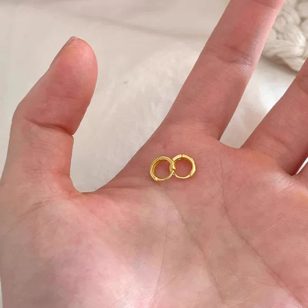 Sleeping Without Removing, Small and Exquisite Plain Hoop Earrings, Ear Bone Rings, 925 Silver Needles, Niche High-End Design, Versatile Ear Buckles