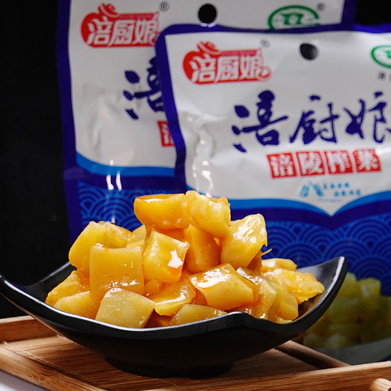 涪陵榨菜芯塊80g小包裝榨菜心清淡鹹菜泡菜下飯菜不辣整箱代發