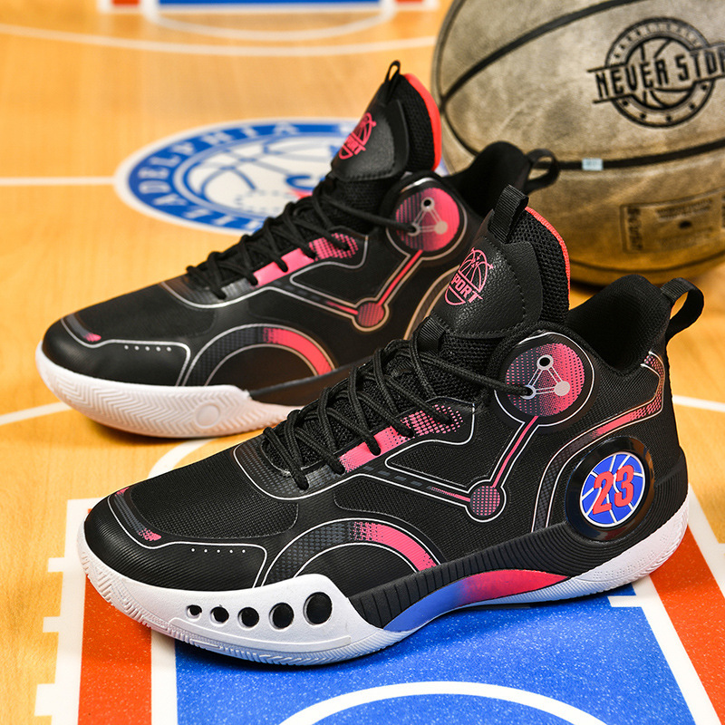 New Irving Basketball Shoes Men's Boots Breathable Non-Slip Wear-Resistant Shock-Absorbing Middle School Students' Sneakers Cement Floor Sports Shoes for Men