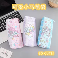 Pencil Case, Polyurethane Cartoon Pony, School Storage for Elementary Students, 3 Colors