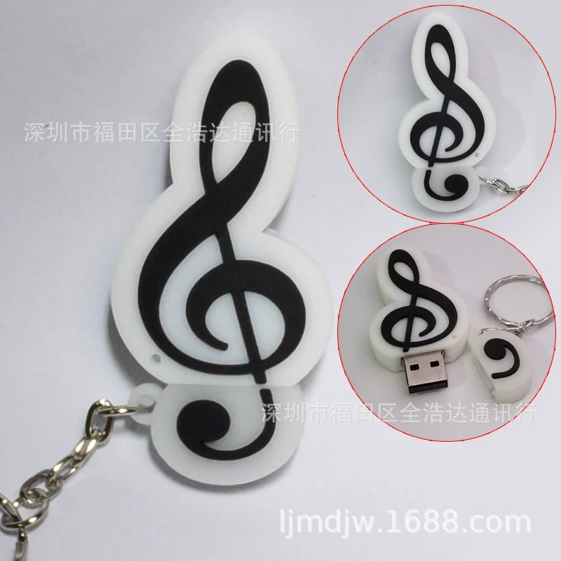 Картинка USB-флешка, музыкальные инструменты, электронная скрипка ПВХ, гитара, микрофон, классическое пианино, 64Гб, подарок на день рождения