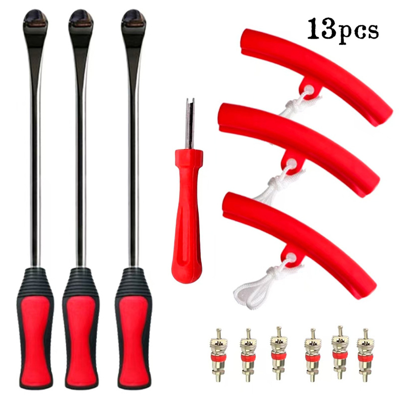 补胎轮胎扒胎撬杠套装 摩托车扒胎工具耳勺扒胎撬棒 钢圈保护套阀