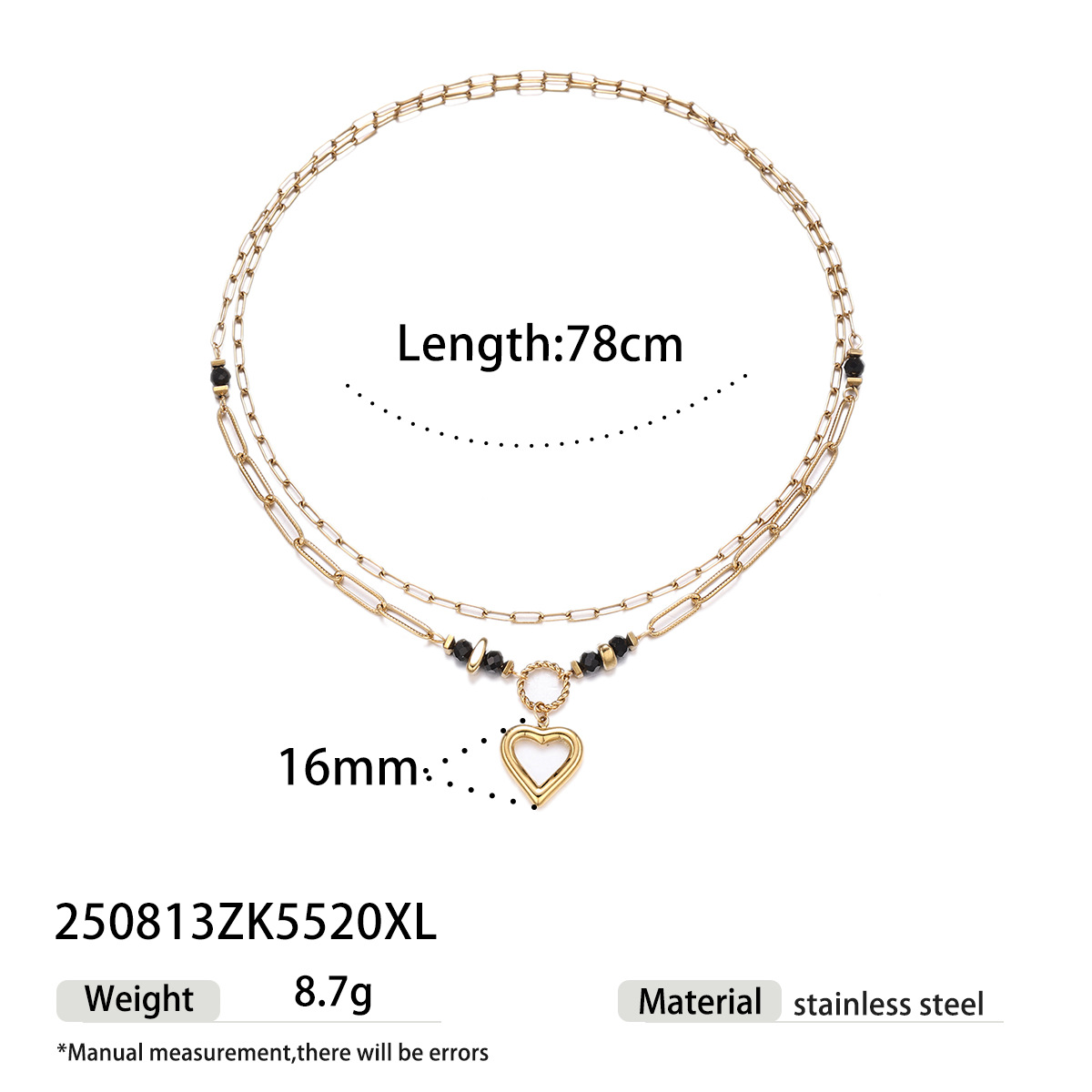 Collar de acero inoxidable TENA Europa y América de lujo ligero nicho colgante de piedra natural colgante de cuentas de titanio no se desvanece joyería collar