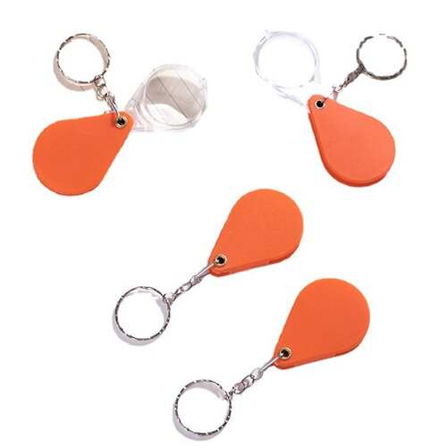 Portable mini folding magnifying glass keychain high-definition multiple reading small portable magnifying glass for the elderly