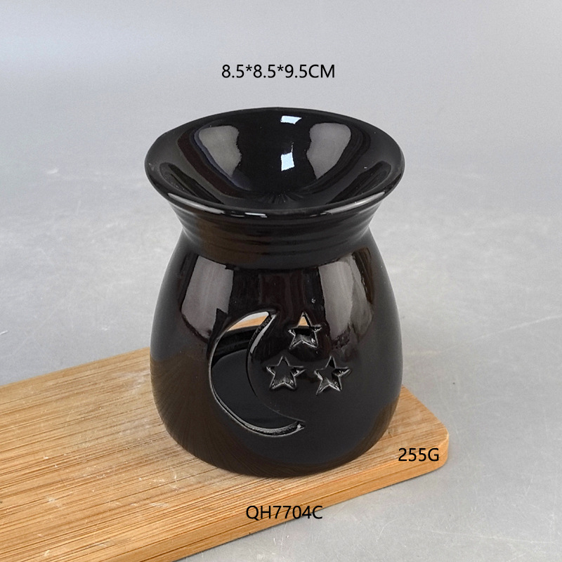 Lámpara de incienso de cerámica quemada en seco, lámpara de aceite esencial, horno de incienso de flores de cerámica, dormitorio, sala de estar, humidificador de fragancia