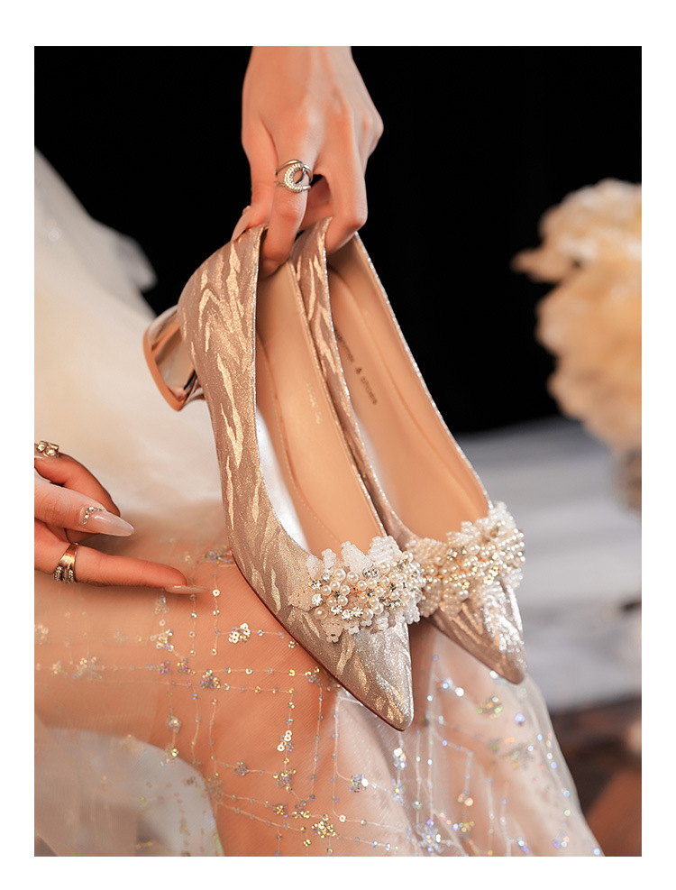 3333C-015 Low Heel Pointed Toe Tiger Skin Pattern High Heels Comfortable Elegant Women's Shiny Wedding Party Shoes_voghion.com