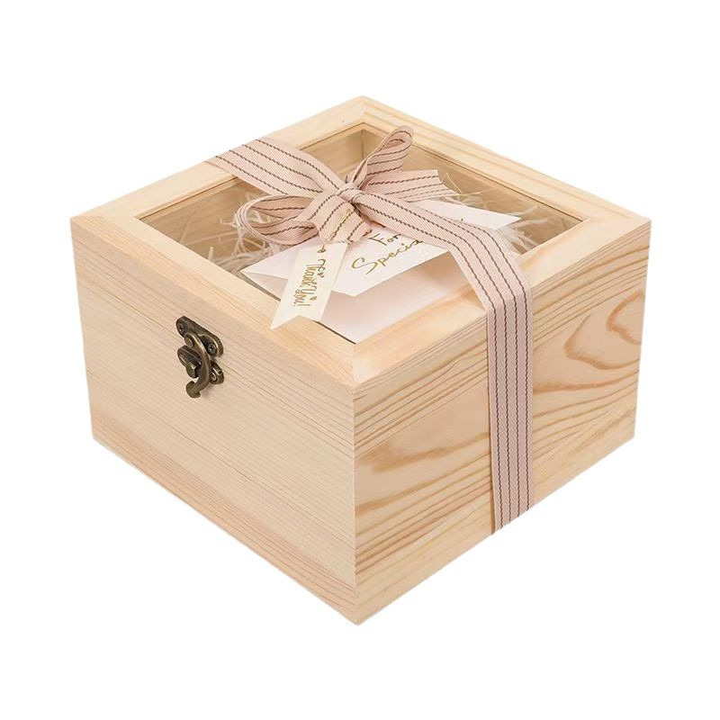 Caja de dulces de boda de madera maciza para damas de honor para cumpleaños Caja de regalo hecha a mano de alta gama para cumpleaños
