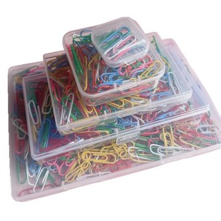 Pp Short Flat Box Office Stationery Colorful Plastic Coated Paper Clip Paper Clip File Test Paper Clip Bookmark Box Wholesale