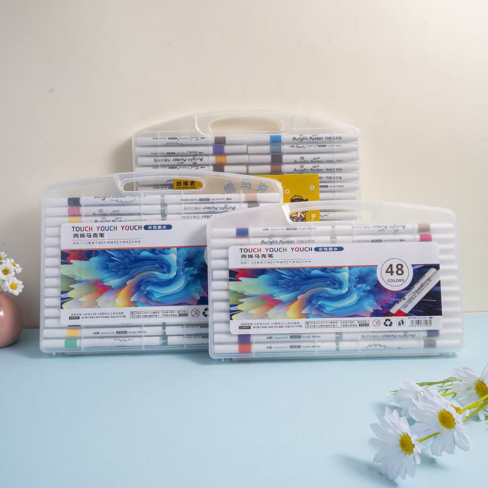 Round rod boxed 12 color 24 color 36 color acrylic marker water-based easy to clean children's small gift art painting batch