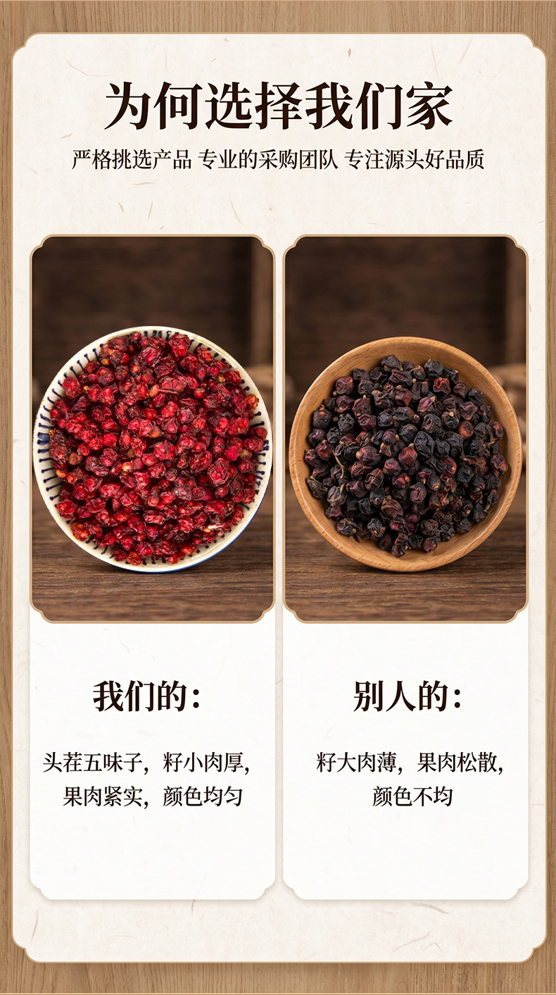 Schisandra Berries Wu Wei Zi Dried Whole Fruit for Tea and Decoction 500g quality and texture