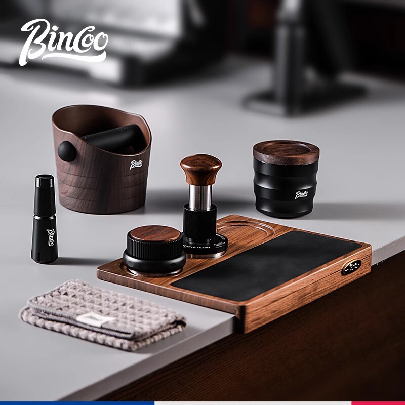 Bincoo Black Walnut Powder Press Base Set Espresso Machine 51/58mm Powder Press Powder Distributor Universal