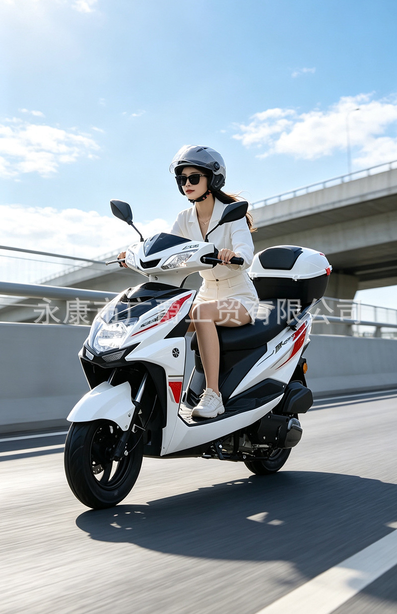 Brand new 125cc fuel-powered scooter, national standard 4, fuel-efficient, Shangling two-wheeled delivery vehicle, suitable for both men and women, can be registered