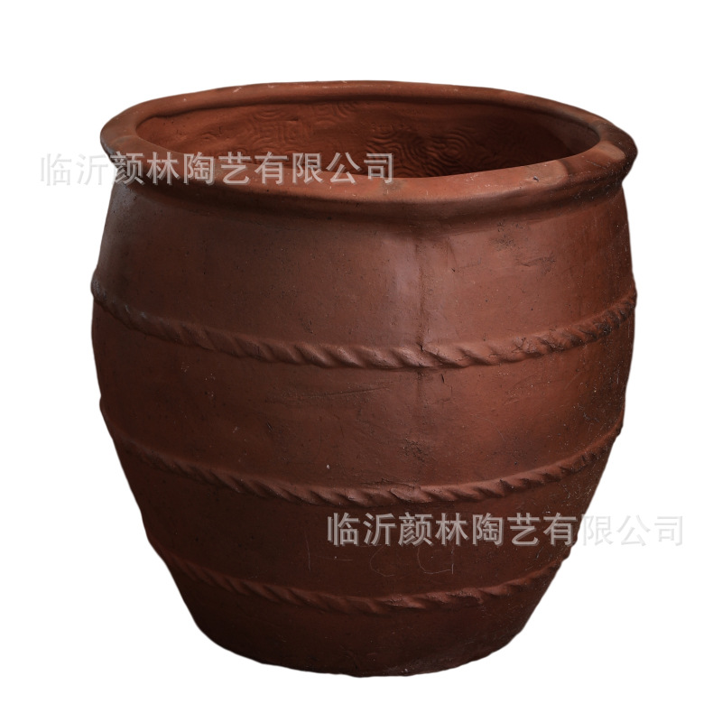 Cerámica de la terraza de Jiangxi, vasijas de cerámica, decoración residencial, vasijas de cerámica retro, vasijas de cerámica gruesa, paisajes de patio, vasijas grandes