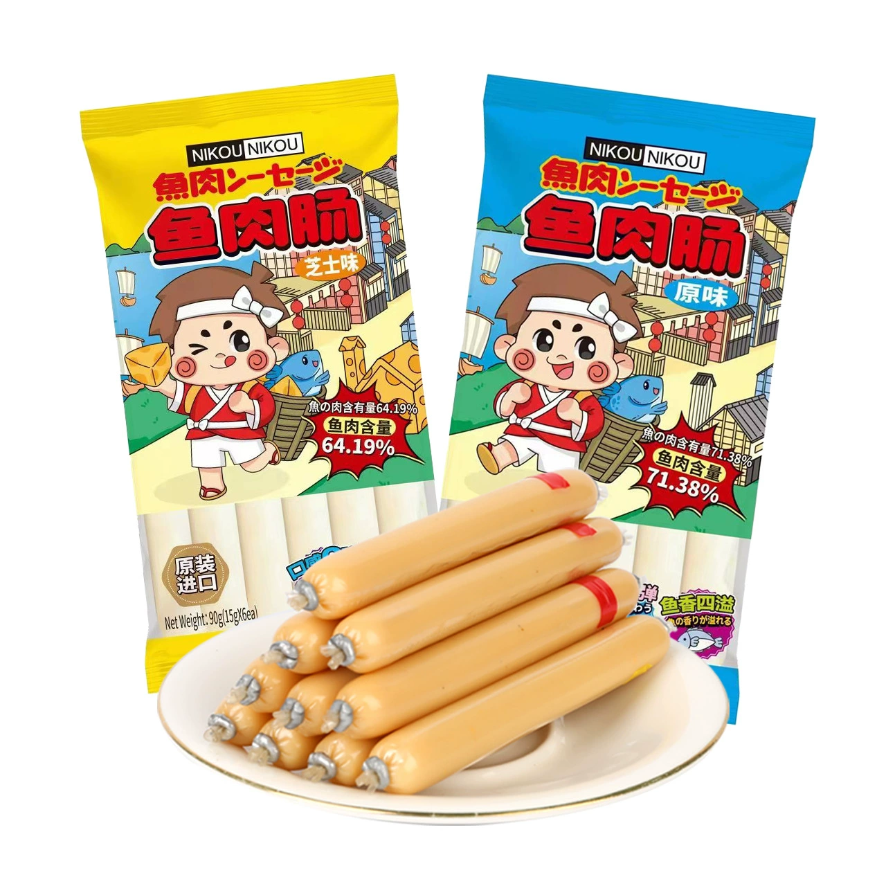 Строгий отбор импортной корейской пищи nikou nikou nikou мясная закуска 90 г