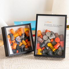 木質中空5cm相框擺台三頓半咖啡收納展示相框立體3cmDIY標本畫框