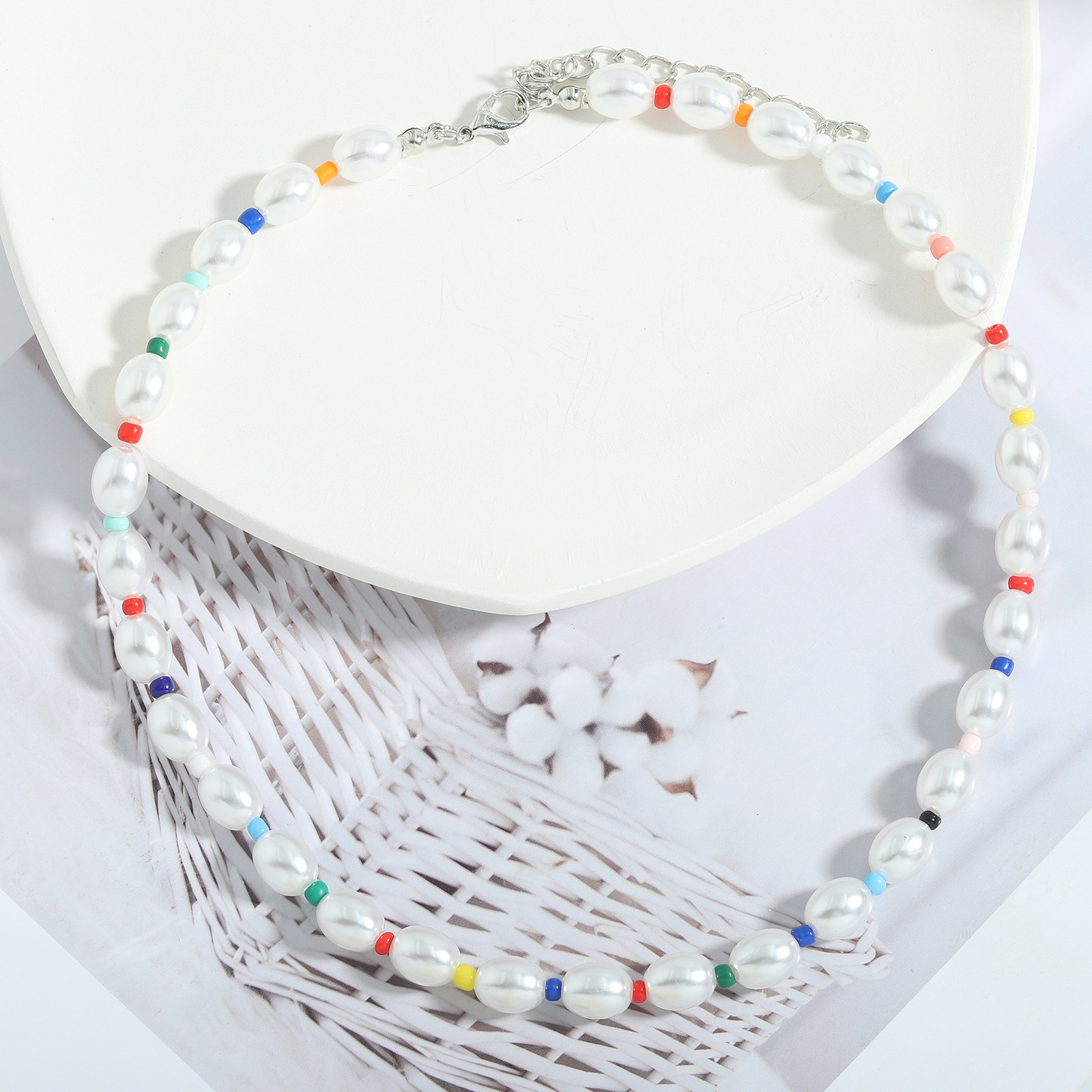 Nihaojewelry Grohandel Schmuck Bhmische farbige Perlen weiche Keramik Fruchtperle mehrschichtige Schlsselbeinkettepicture12